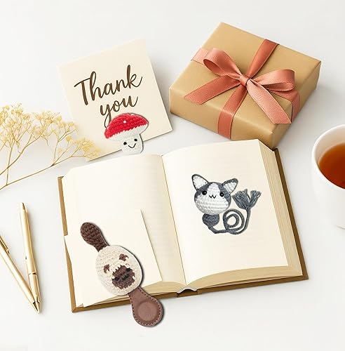 Miniatura 2 de Marcapáginas de ganchillo 3D vegetales, divertidos y bonitos marcadores para niños y adultos, regalos personalizados para lectores y amantes de los