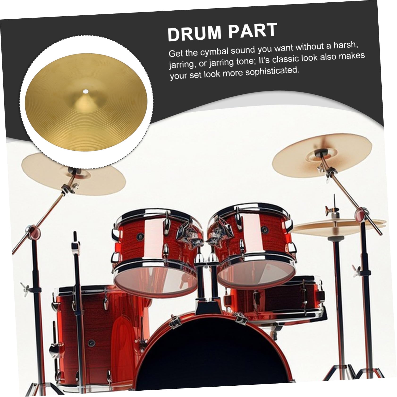 ERINGOGO Professional Suspend Jazz Drum Cymbal Set Brass Alloy Drum Cymbal Replacement for Set