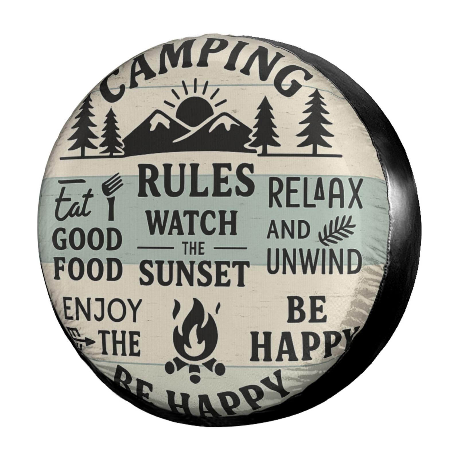 Dujiea Camping Rule Spare Tire Cover, Universal Wheel Tire Cover Waterproof Dust-Proof Tire Protectors for Trailer Rv SUV Truck Camper and Many Vehicle 14 15 16 17 Inch