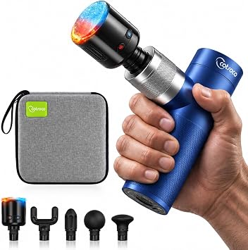 cotsoco Mini Massage Gun with Heat and Cold, 45lbs Force, 8H Battery, Blue