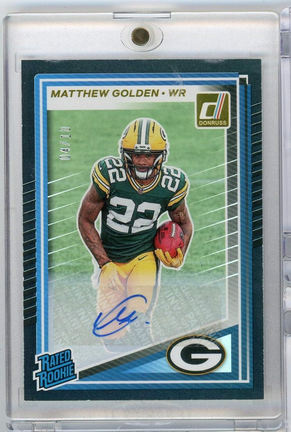 2025 Panini Donruss Matthew Golden #311 Auto /10 Green Bay Packers Rookie RC Football Card