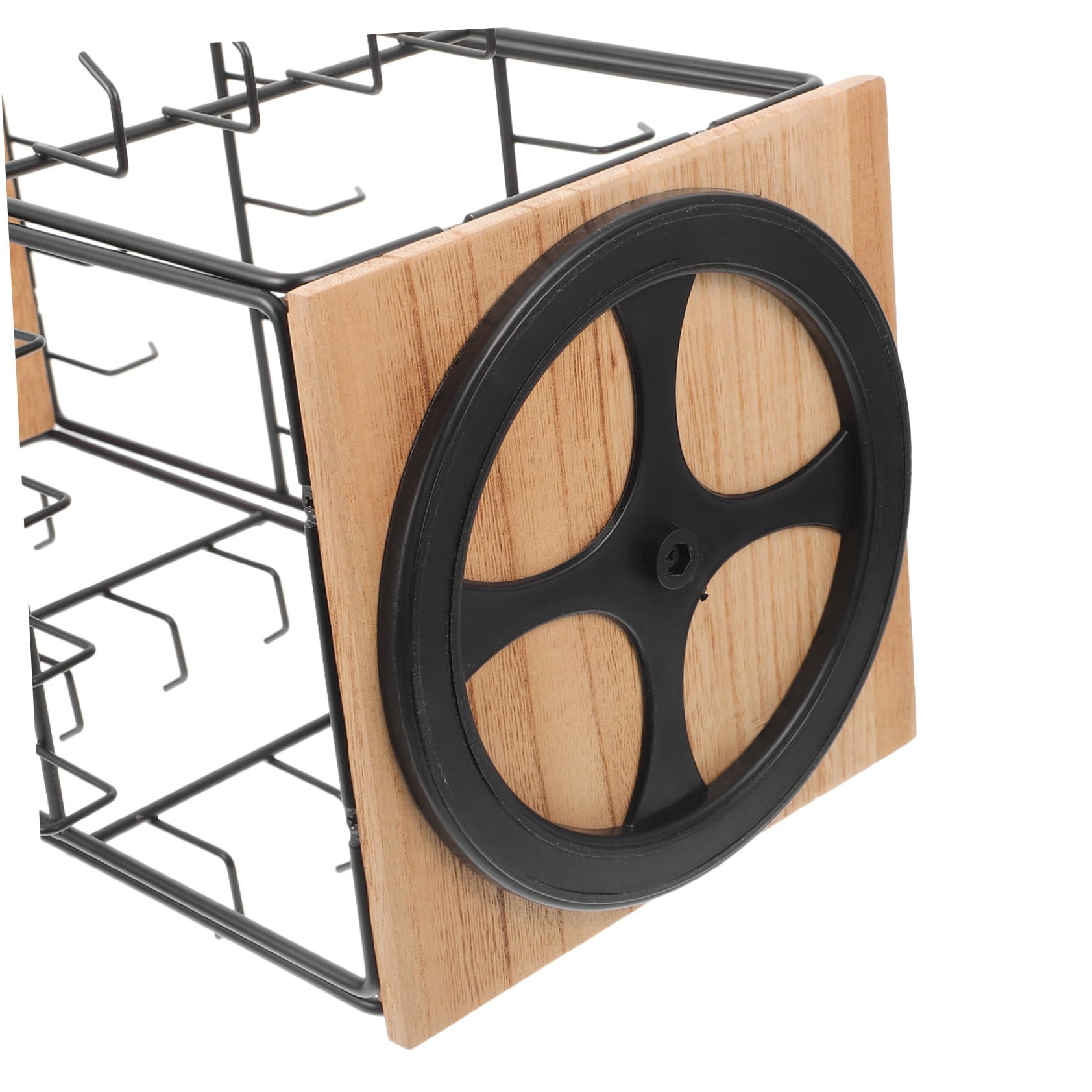 Levemolo Espositore Rotante in Legno per Orecchini e Gioielli Ganci | 1 Pezzo, Marrone, Ferro e Legno, per Anelli e Accessori su Vanity e Countertop