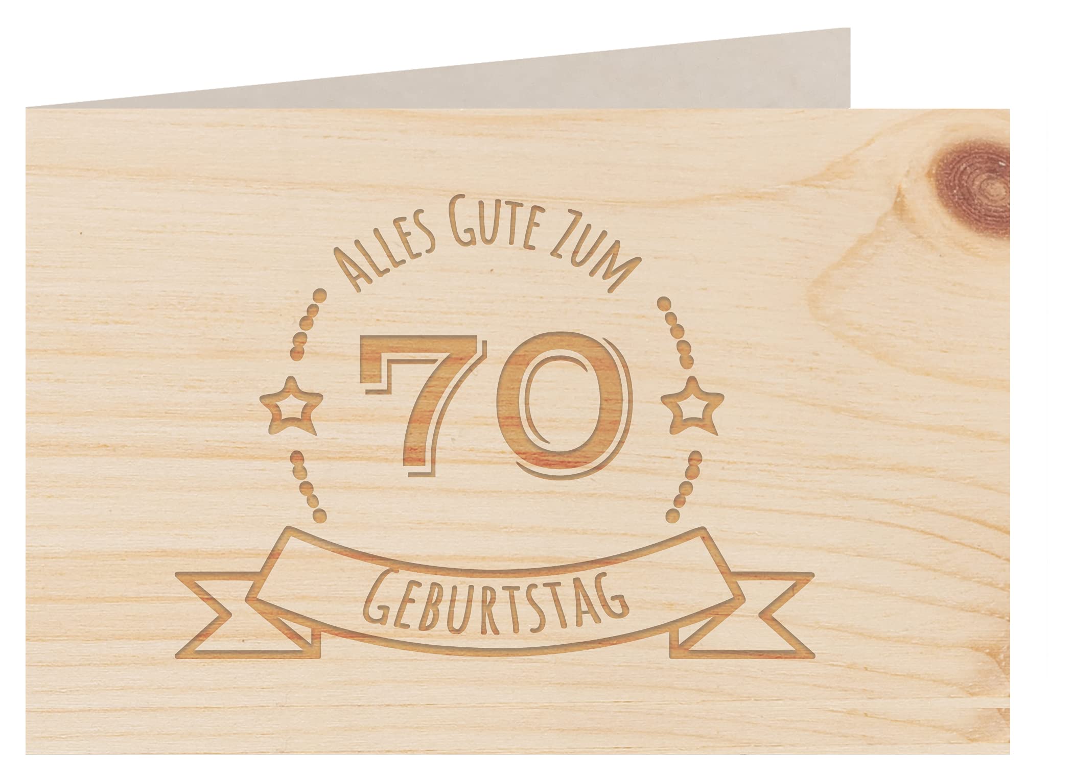 Holz-Geburtstagskarte Happy Birthday – 100% Handgemacht In Österreich, Aus Zirbenholz, Mit Umschlag