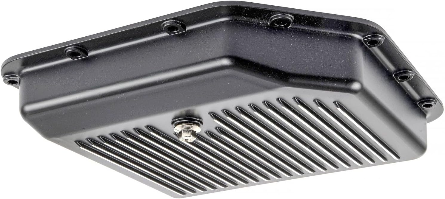 JEGS Aluminum Transmission Oil Pan - Fits GM/Chevrolet TH350 Transmissions & 350 Turbo Transmission - Black Finned Finish - Overall Depth 2 1/4 Inches
