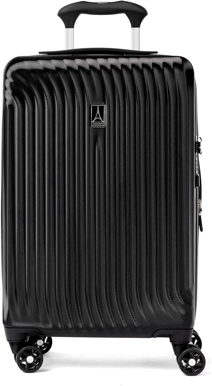 Travelpro Maxlite Air Hardside Expandable Carry on Luggage, 8 Spinner Wheels, Lightweight Hard Shell Polycarbonate Suitcase, Black, Carry On 21-Inch