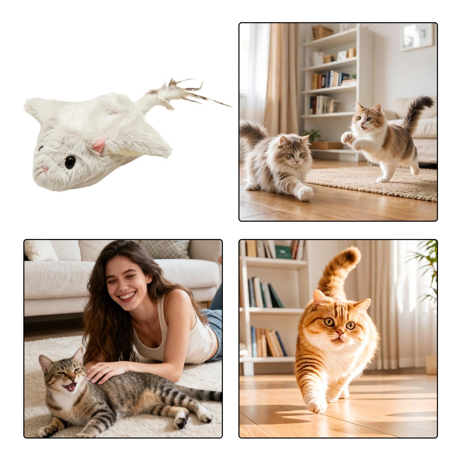 Interaktives Katzenspielzeug für Katzen, Köder in Form eines Eichhörnchens