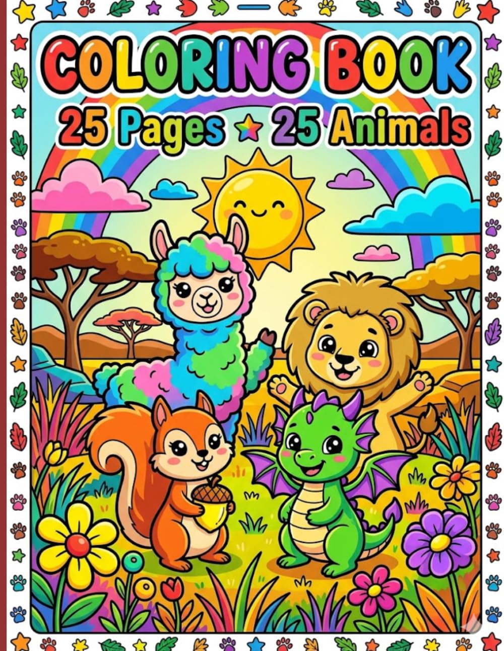 Cute Animal Coloring book: Simple and Cute Animal Coloring Pages for relaxation, big bold lines, perfect for kids, toddlers and beginners.
