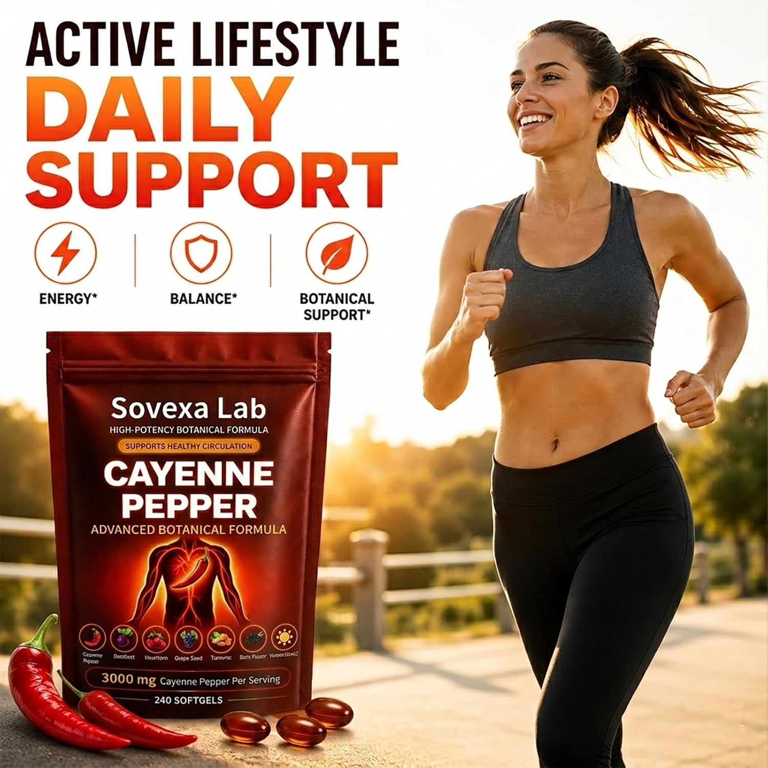 Cayenne Pepper Softgels Supplement - 240 Count 80-Day Supply image 5