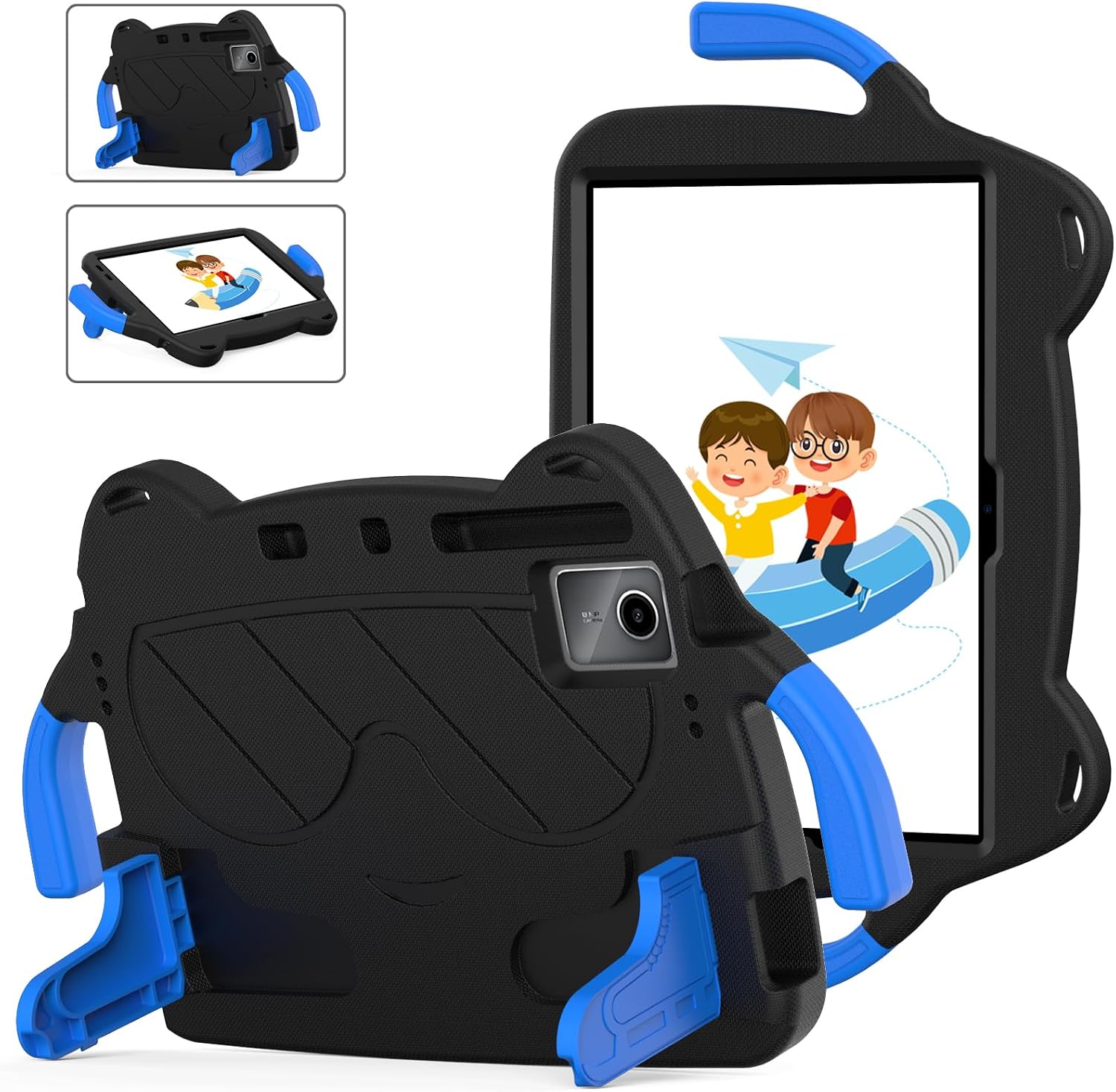 for Onn 11" Tablet Pro Model:100110027 (2023) Kids Case,Lightweight EVA+PC Kid Friendly Shockproof Stand Protective Case, with Handle + Shoulder Strap(Black)