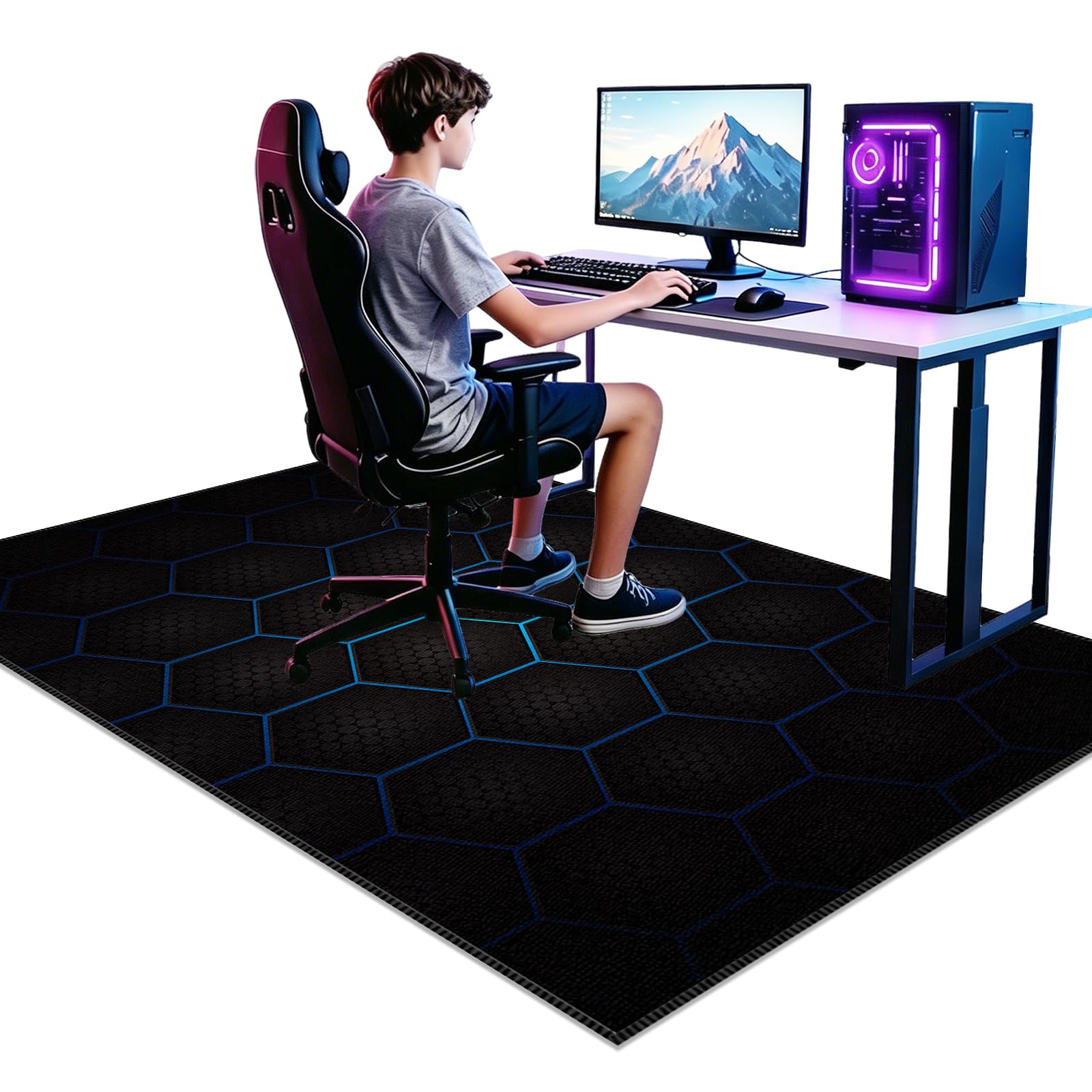 Tapis protection pour les sols contre les rayures de chaise gaming noir