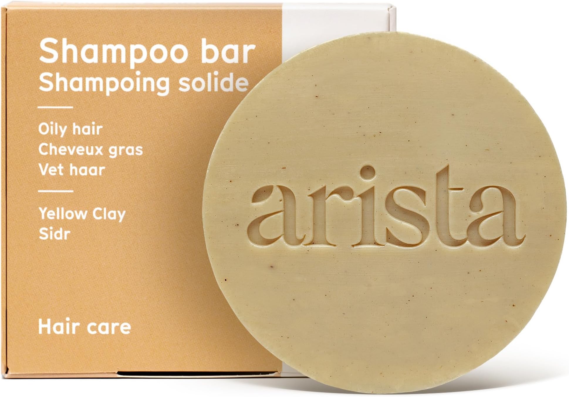 Arista Shampoo Bar with Yellow Clay, Sidr Fruit Powder & Jojoba - For Oily Hair | Sulfate-Free, Vegan & Paraben-Free Travel Shampoo