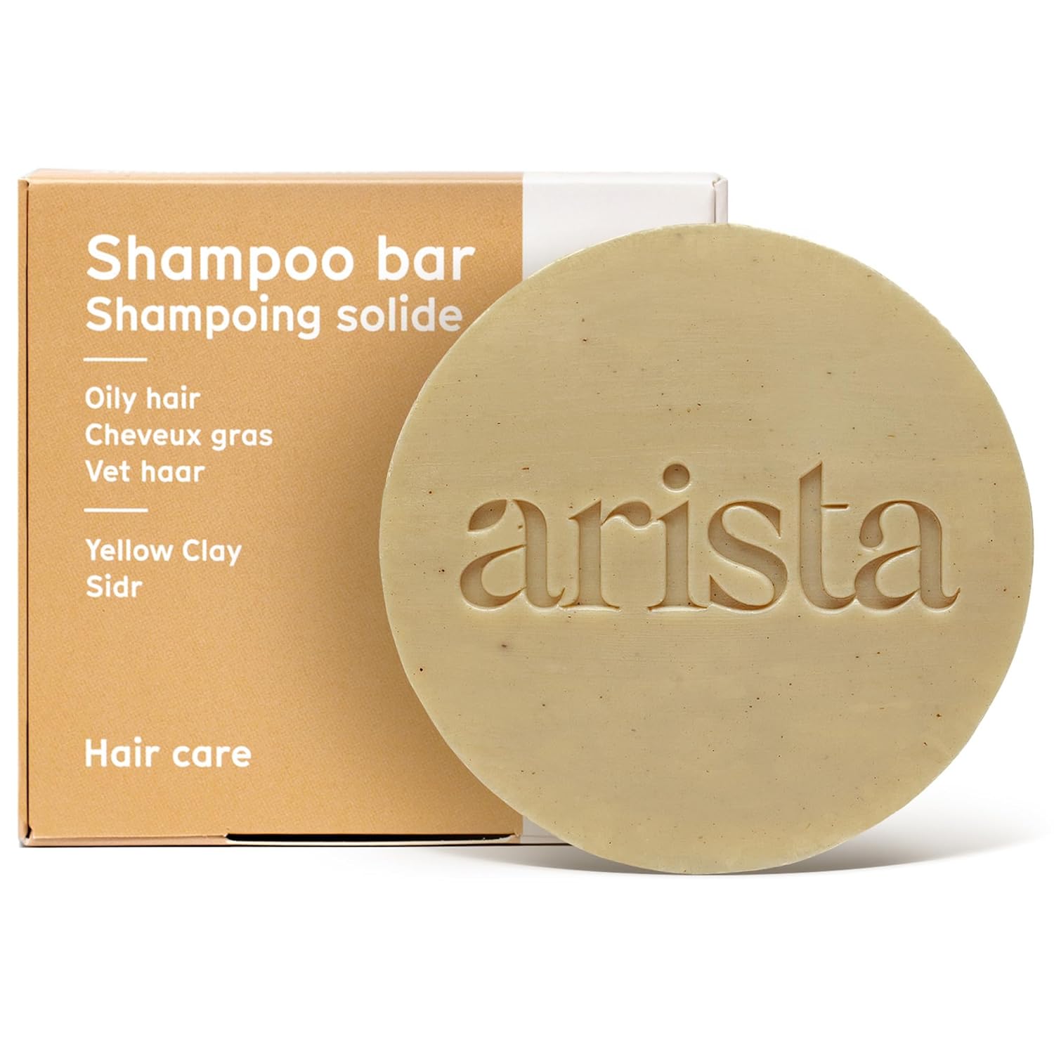 Arista Shampoo Bar with Yellow Clay, Sidr Fruit Powder & Jojoba – For Oily Hair | Sulfate-Free, Vegan & Paraben-Free Travel Shampoo