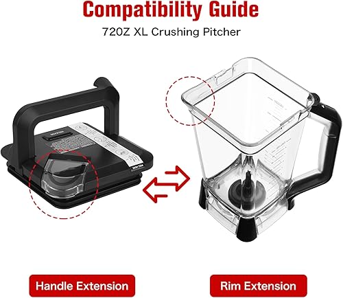 Miniatura 6 de Medoparts Piezas de licuadora XL de 72 oz (9 tazas) para licuadoras Ninja (nuevo modelo) BL610 BL610BRN BL610C BL710WM BL710WMC CO610B CO650B CT610