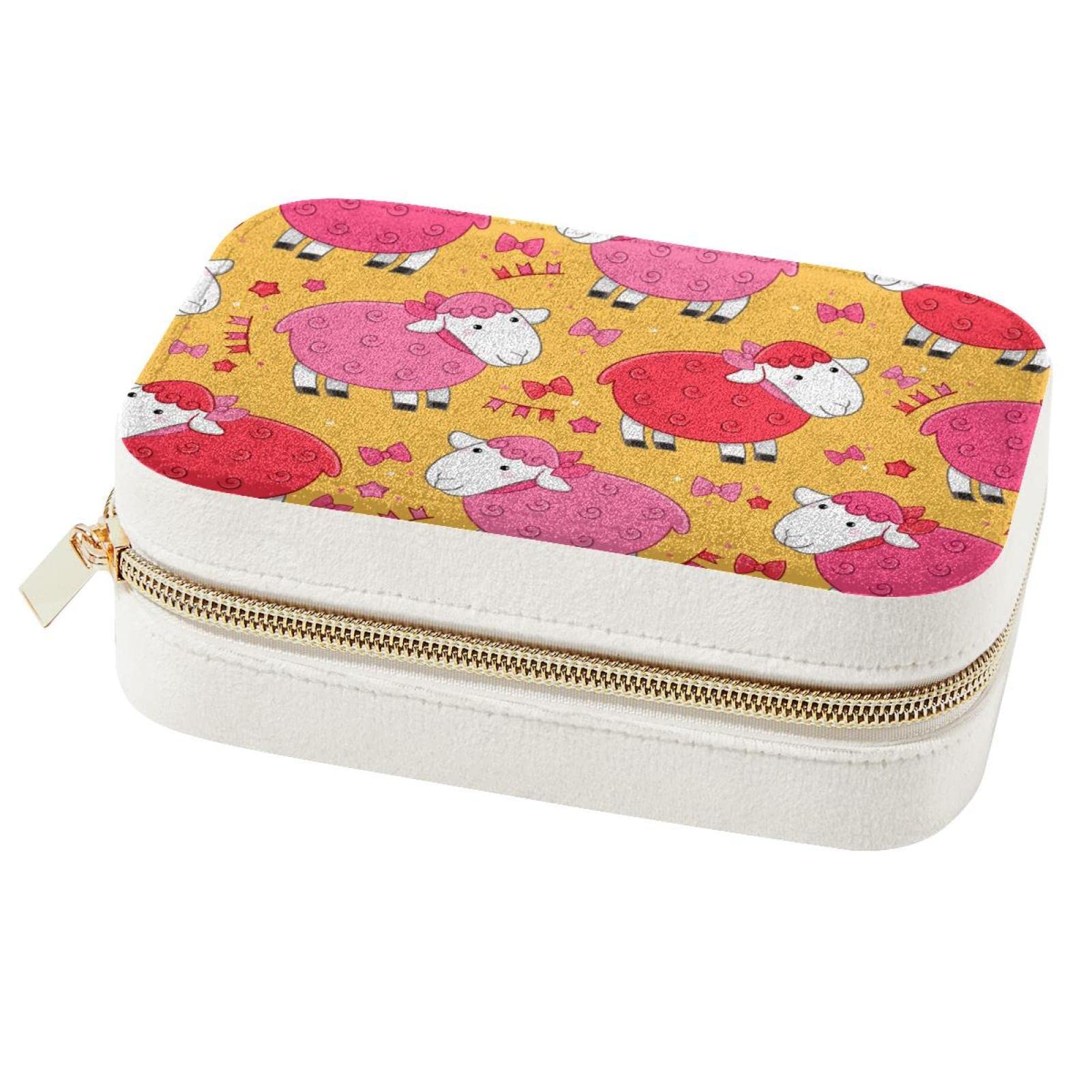Boîte à bijoux de voyage rose portable fille rangement bagues