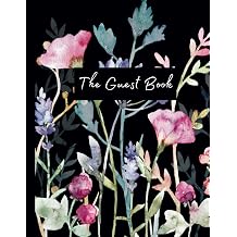 THE GUEST BOOK WB007A1 - THE WISH BOOK WITH PLACES FOR GUESTS BEST WISHES FOR SPECIAL CELEBRATING OCCASION, NICE FLOWER MOTIFES, 110 PAGES, 8.5X11 IN
