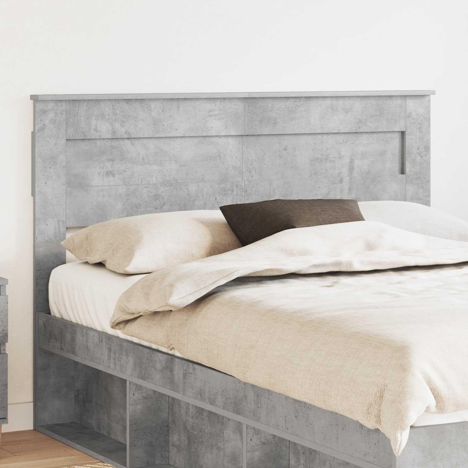 Tête de lit Gris béton en Bois d'ingénierie pour Chambre Adulte ou Enfant Design Moderne scandinave avec Panneau dosseret et Fixation Facile