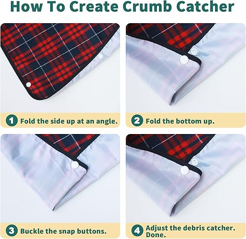 Miniatura 4 de Baberos para adultos para hombre, paquete de 3, baberos reutilizables para comer adultos, protector de ropa con atrapa migas, impermeables y