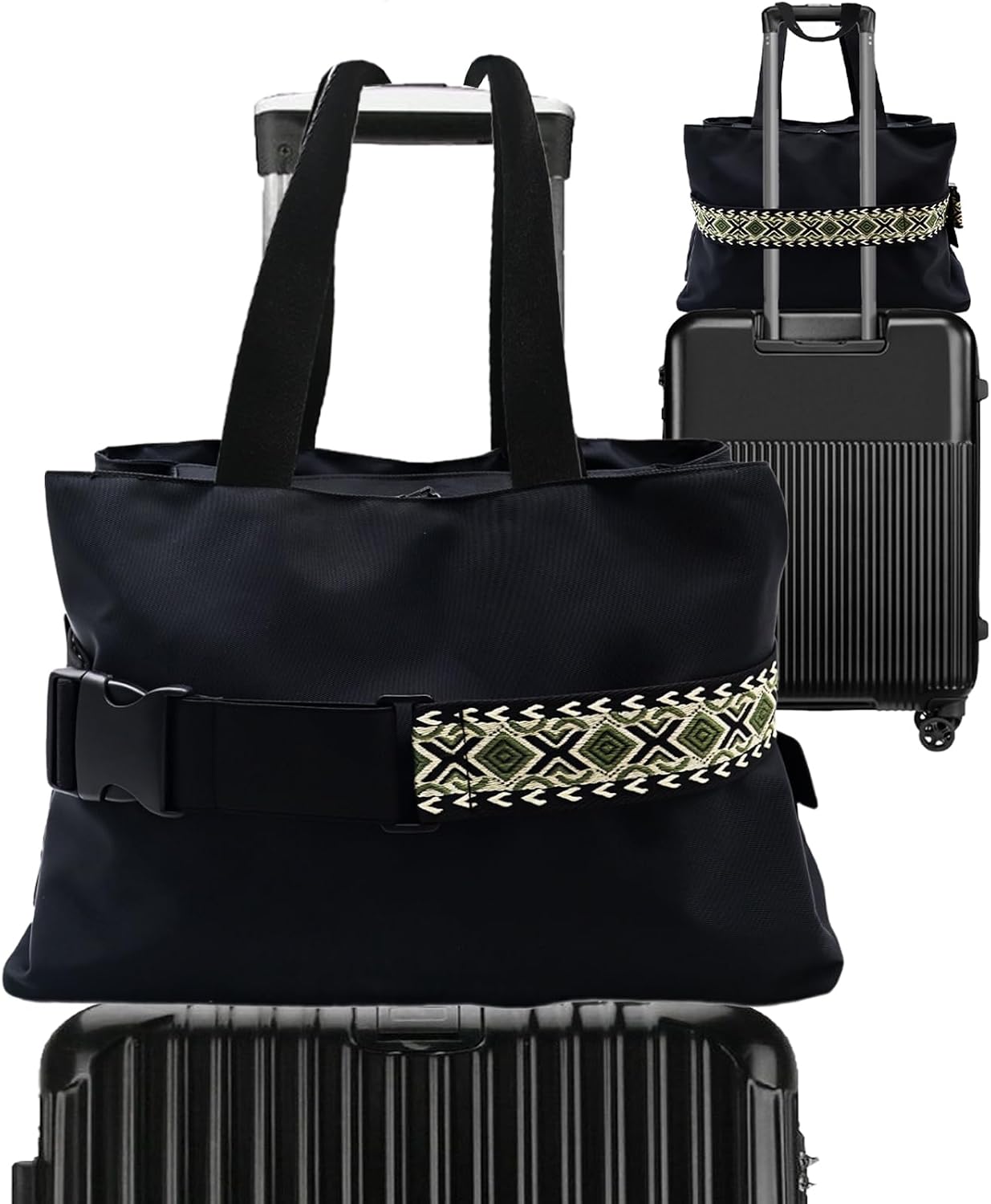 2-in-1 Travel Belt for Luggage Straps Over Handle for Add a Bag, Adjustable Quick-Release Travel Luggage Belt Strap for Carry On Bag, Suitcase Strap Travel Accessories(2" Wide)