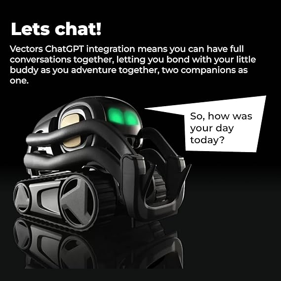 Anki Vector 2.0 AI ChatGPT Connected Robot Companion Smart Autonomous Home Robot with Face Recognition and Voice Conversations - ChatGPT Subscription Required (Black)