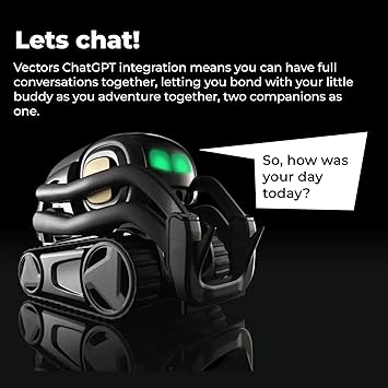 Anki Vector 2.0 AI ChatGPT Connected Robot Companion Smart Autonomous Home Robot with Face Recognition and Voice Conversations - ChatGPT Subscription Required (Black)
