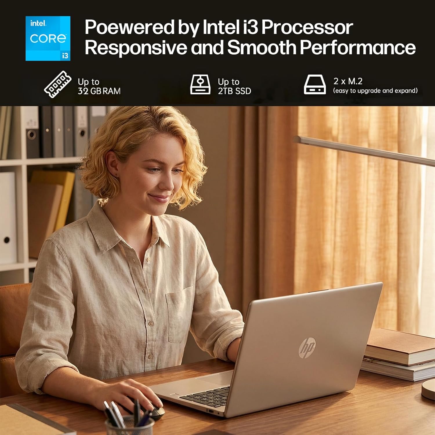 HP 15.6’’ Touchscreen Laptop for Business & Student, Intel Core i3 Processor, 16GB RAM 512GB SSD, Copilot AI & Long Battery Life, Numeric Keypad, Camera with Privacy Shutter, Win 11 Pro with Accessory