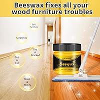Vista 4 de PIPIHUA Cera de Abejas Abrillantadora y Acondicionadora para Muebles de Madera - Cera de Madera Impermeable y Restauradora, Cera de Abejas Multiusos