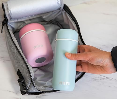 Miniatura 6 de MIRA Frasco aislado delgado de 7 onzas para bebidas frías y calientes, botella de agua de acero inoxidable a prueba de fugas, tamaño compacto