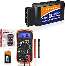 Digital Multimeter Voltmeter and OBD2 Bluetooth Diagnostic Scanner