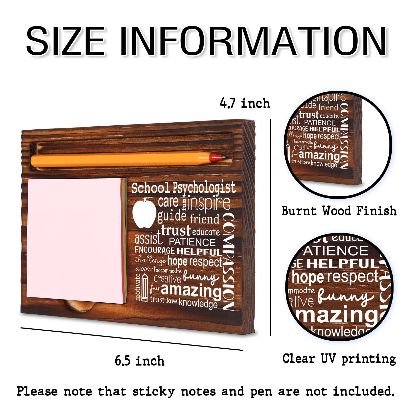 Appreciation Gift for School Psychologist Men Women, School Psychologist Gift, Birthday Christmas Retirement Graduation Gifts for School Psychologist, Retro Self-Stick Note Pad Holders XB469