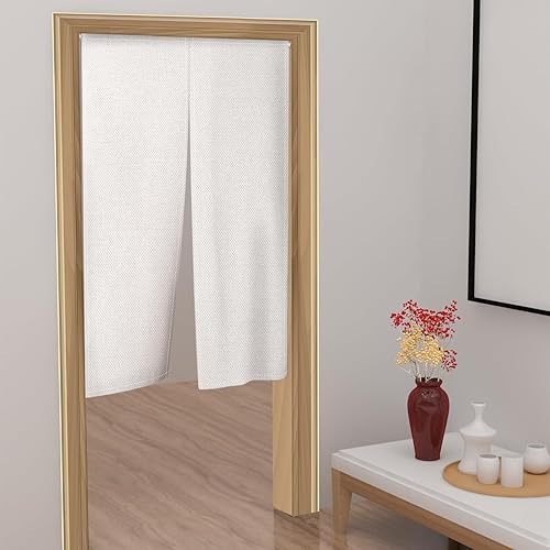 Miniatura 2 de Leowefowa Cortina japonesa Noren para puerta, cortina de puerta japonesa, tratamiento de ventana, tapiz de puerta impreso blanco puro para