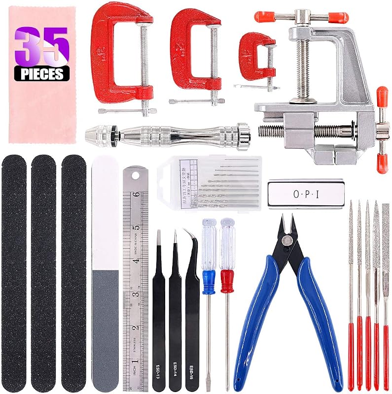 35Pcs Professional Compatible for Gundam Modeler Basic Tools, Tool Set Model Tools Kit Perfect Model Kit Building Beginner Hobby Model Assemble Building with Duty Plastic Container