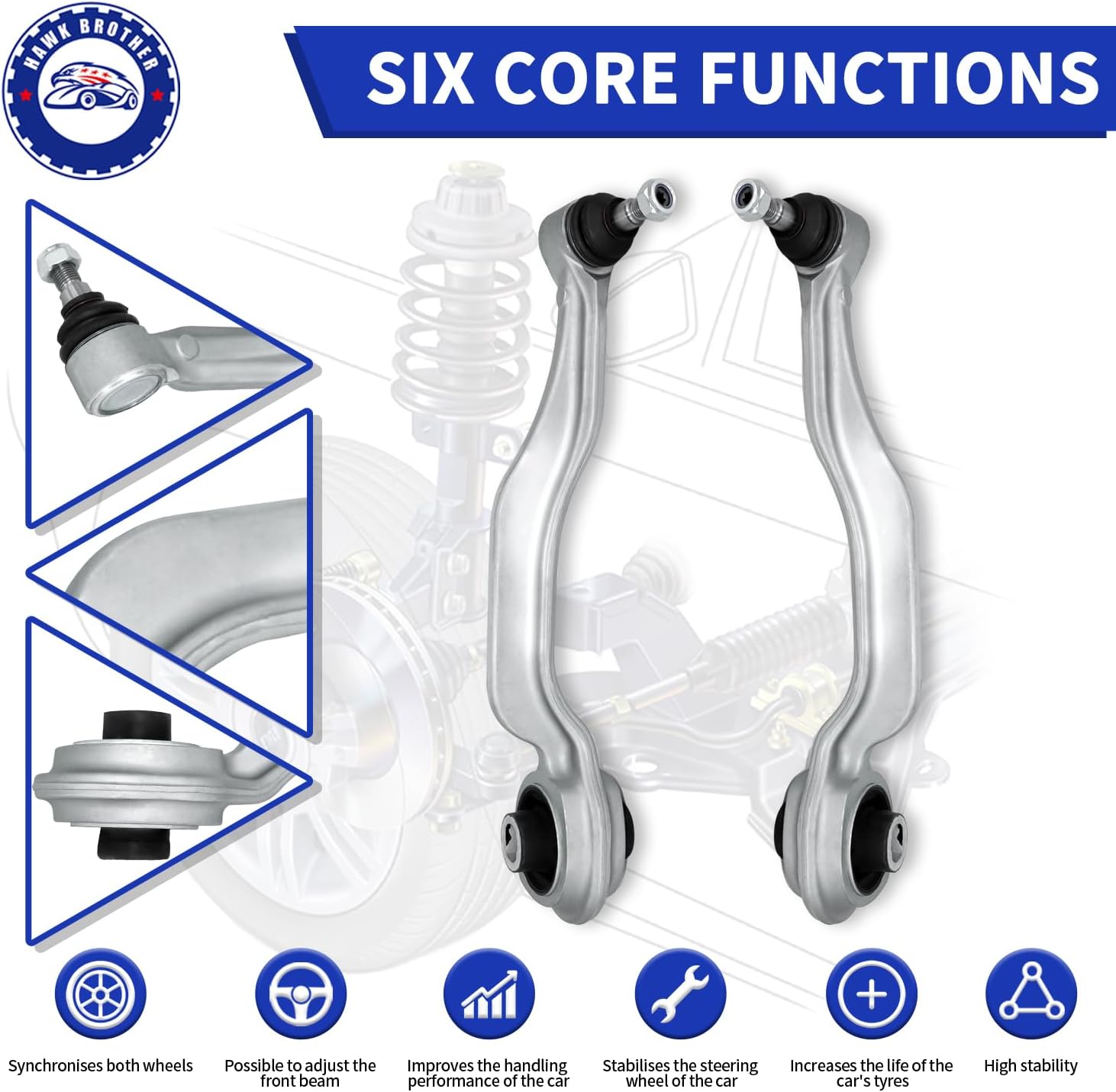 12 Pcs Front Suspension Kit Control Arm Ball Joints Tie Rods Replacement For Mercedes Benz CLS500 CLS55 CLS550 CLS63 E320 E500 E55 E550 E63