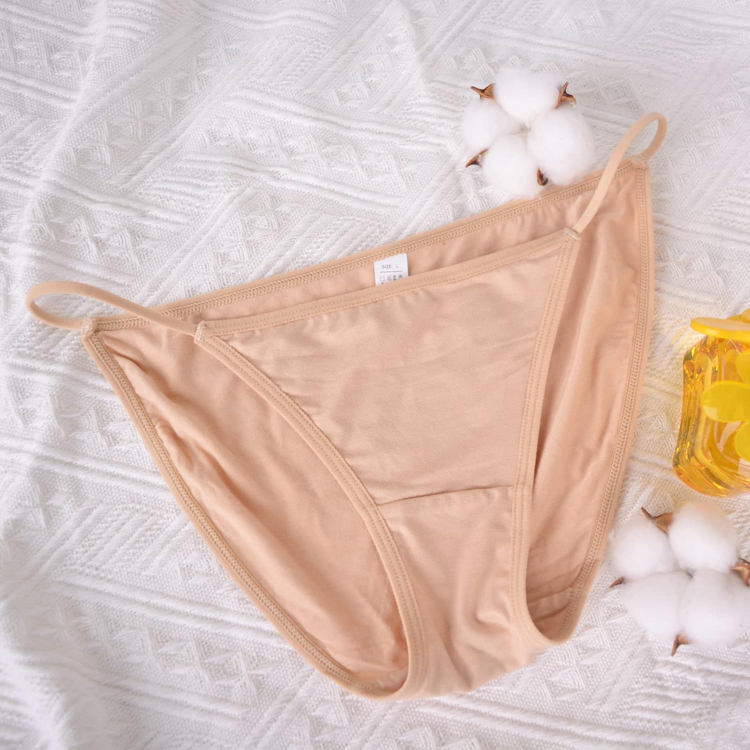 Buankoxy Women's Low-Rise String Bikini Panty Stretch Hipster Briefs 3 Pack - Image 5