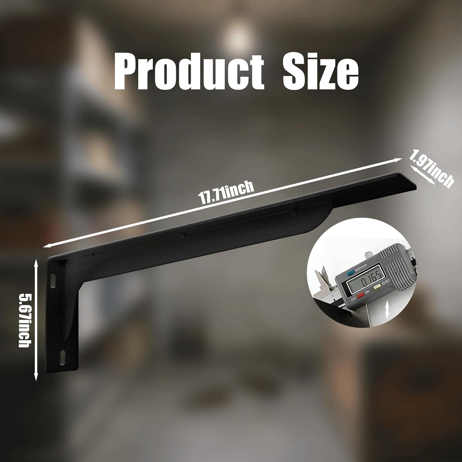17Inch Shelf Brackets, L Brackets, Max Load 600 lbs, 90° Angle Bracket, Steel Metal Heavy Duty Shelf Bracket, high Strength Mounting Hardware Included, countertop Support(4, Black)