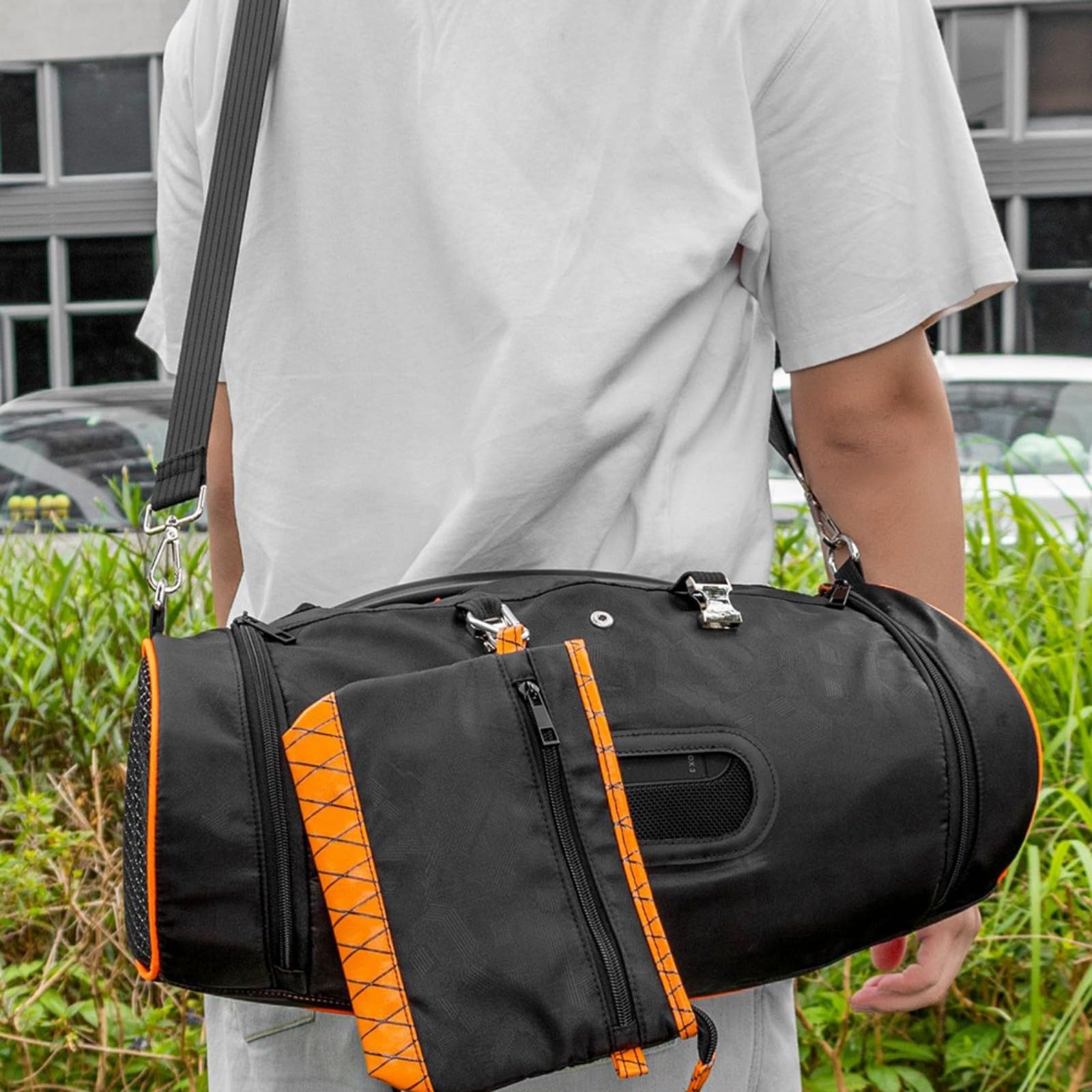 Bolsa de almacenamiento EVA a prueba de golpes para Boombox 1 2 3, carcasa rígida para altavoz con capa insonorizada, para caja de transporte compacta de viaje 47x18x18cm