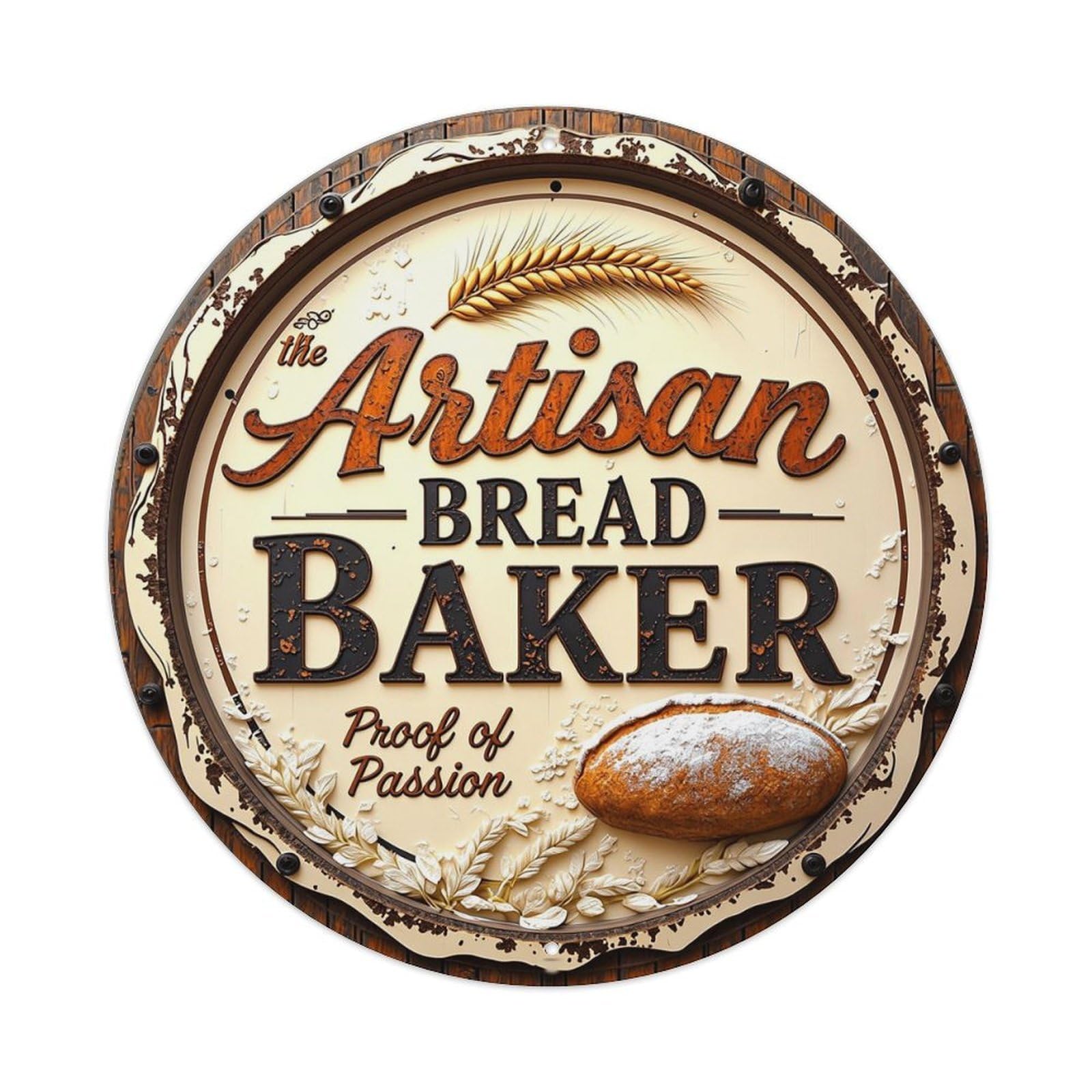 Artisan Bread Baker Proof Passion Metal Tin Sign Plaque