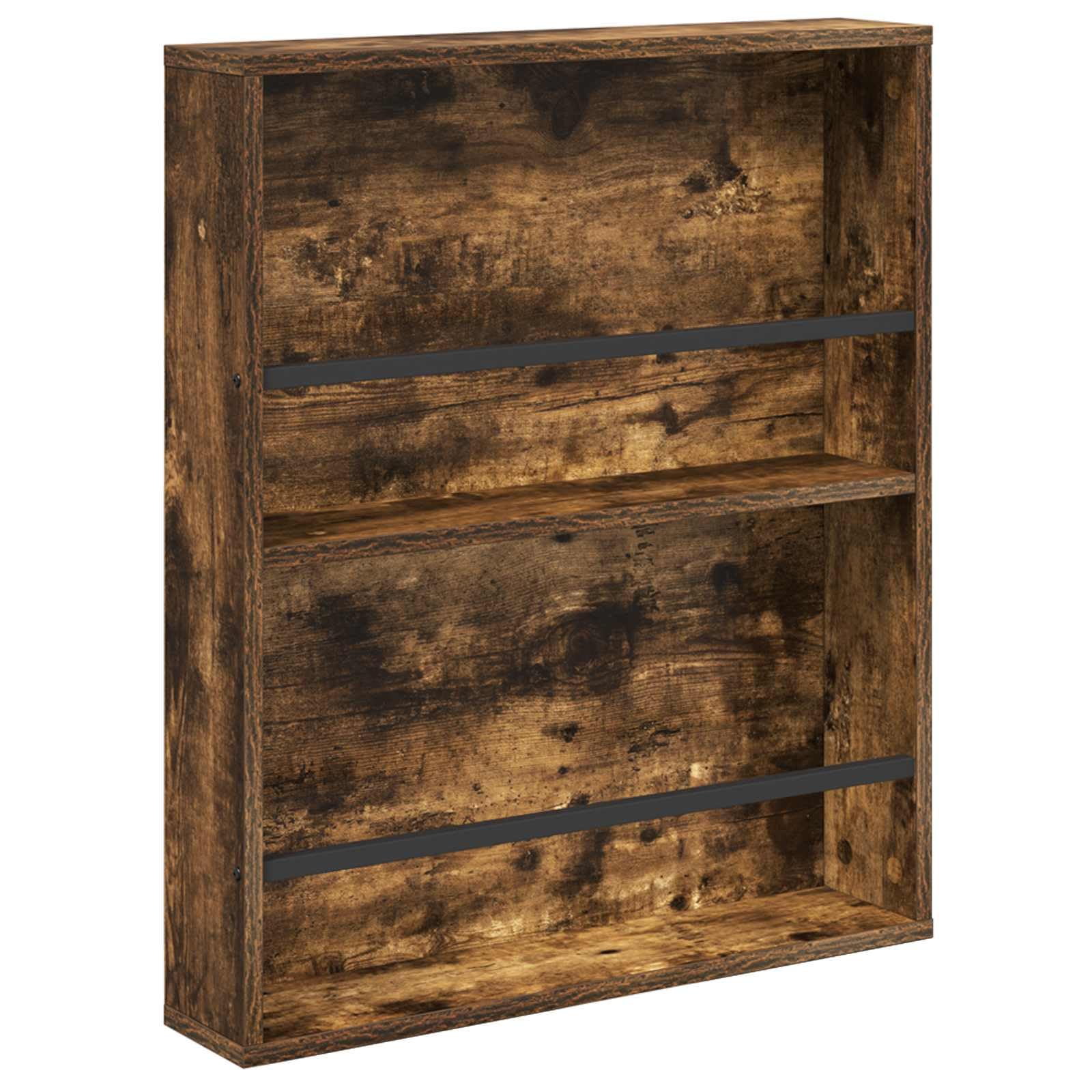 Générique Regał na czasopisma 2 szt., półka ścienna 60 x 12 x 70 cm z drewna inżynieryjnego wędzonego dębu, regulowany uchwyt na czasopisma do salonu lub biura, nowoczesny i praktyczny schowek na