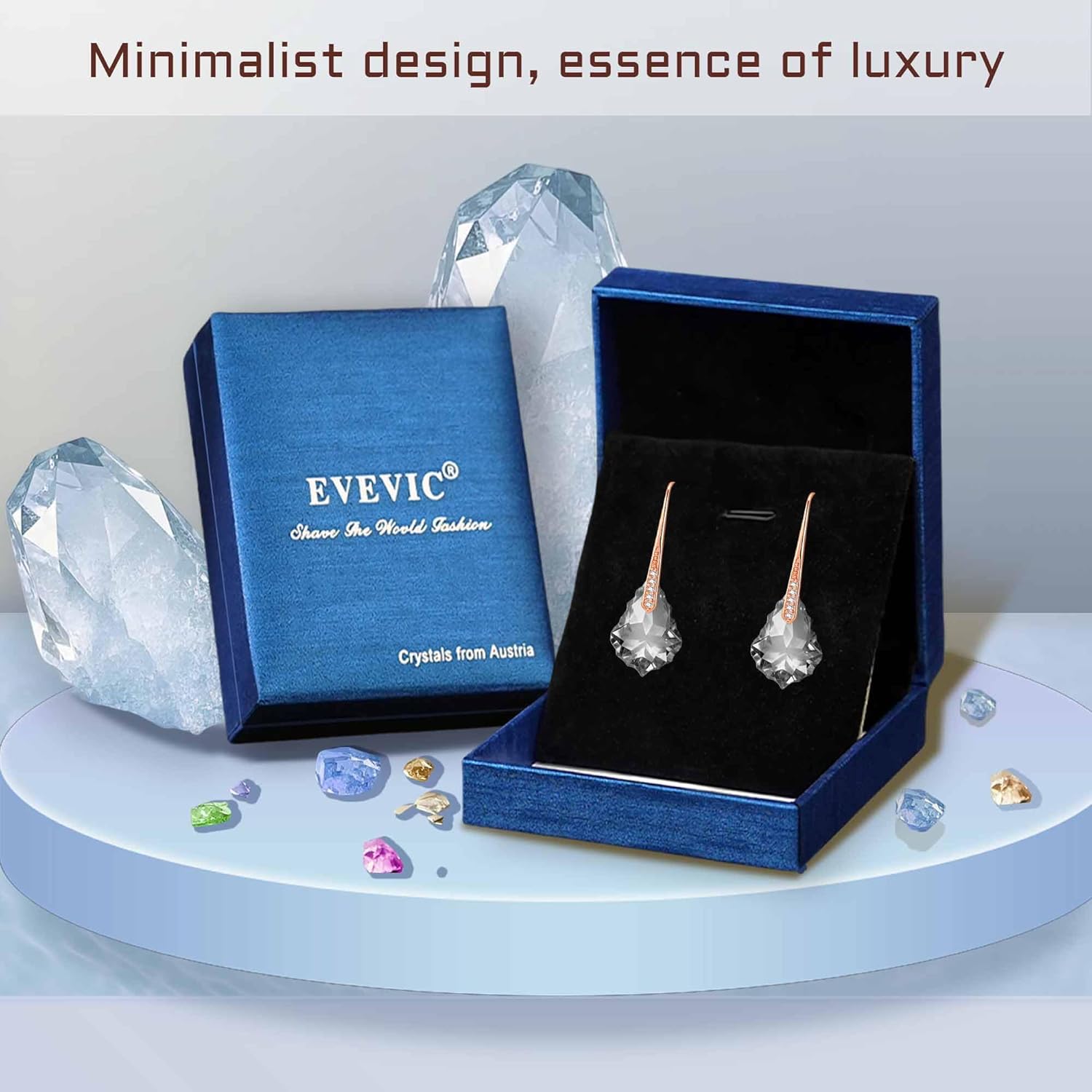 Dainty Austrian Crystal Baroque Drop Dangle Earrings for Women 14K Gold Plated Hook Earring Hypoallergenic Jewelry Gifts for Women - Image 7