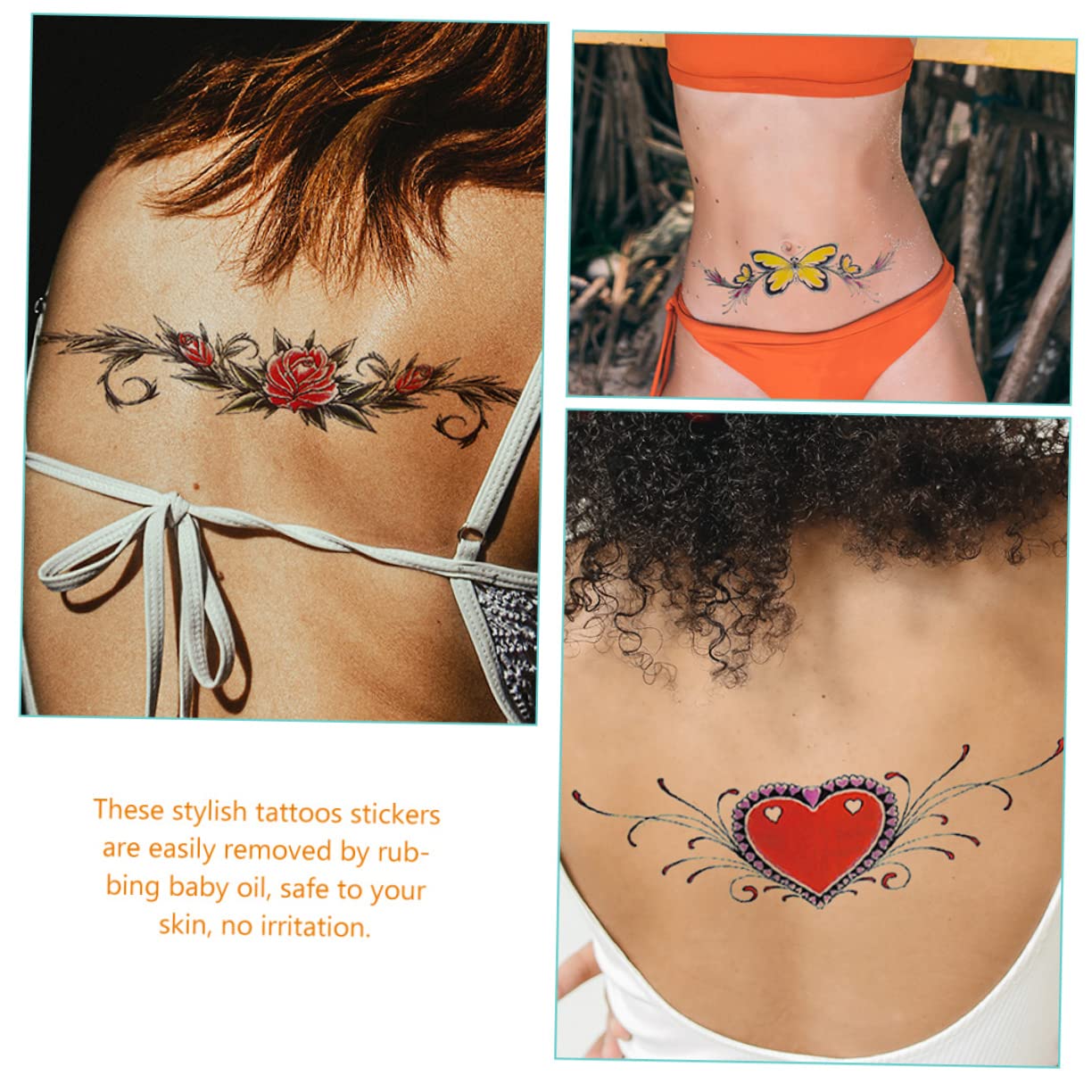 40hojas Tatuajes Temporales Realistas Para Adultos Pack De Pegatinas De y Flores Para Fiestas Playa y Eventos Fácil De Aplicar y Remover
