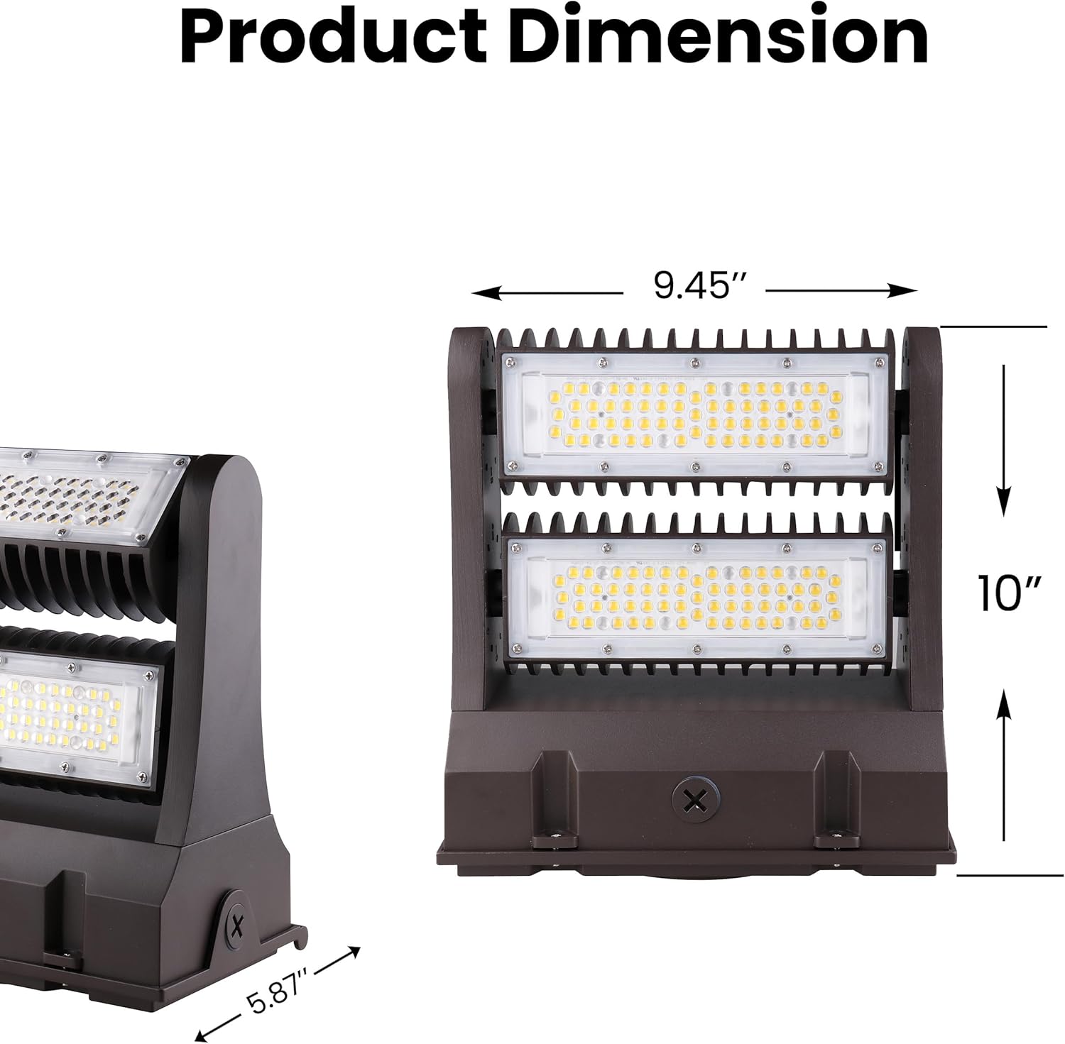 UL/DLC Rotatable LED Wall Pack Light 16,257LM, Adj Watts 80/100W/120W & 5000K CCT Daylight Wall Pack Lights Outdoor LED Security Flood Lights 100-277V Wall Light for Parking Lots, Warehouses