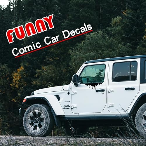 Miniatura 2 de Murimt Calcomanías de Halloween, 2 unidades, divertidas calcomanías reflectantes con efecto de sangre que gotea para automóvil, calcomanía de vinilo