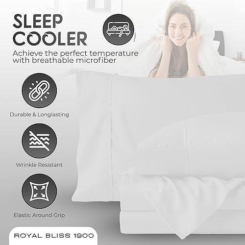 Miniatura 3 de Top Split California King  Juego de 4 piezas  Juego de sábanas de bolsillo profundo con parte superior dividida  Juegos de sábanas California King