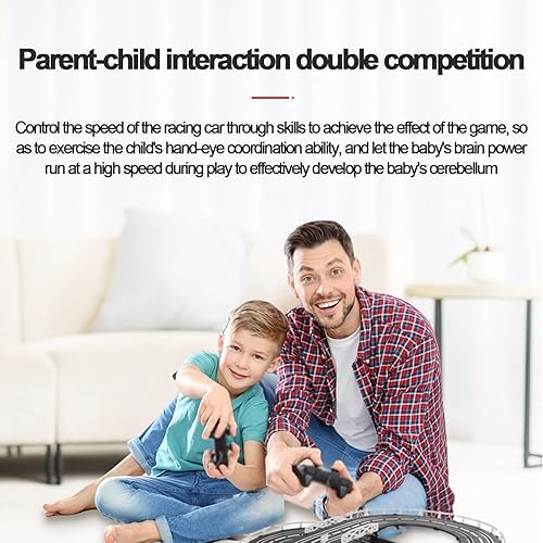 Miniatura 6 de Pistas de carreras eléctricas de 16.4 ft, juego de pistas de carreras de coches de carreras de alta velocidad, incluye 4 coches de ranura Super Loop