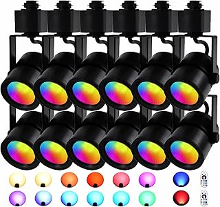 10W RGBW Track Light Heads, 16 Color Adjustable and Warm White H Type Track