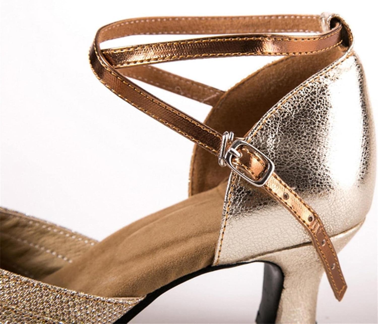 Miniatura 3 de Zapatos de baile latino para mujer, con correa al tobillo y puntera abierta, zapatos de baile latino, zapatos de baile de salsa, zapatos de baile