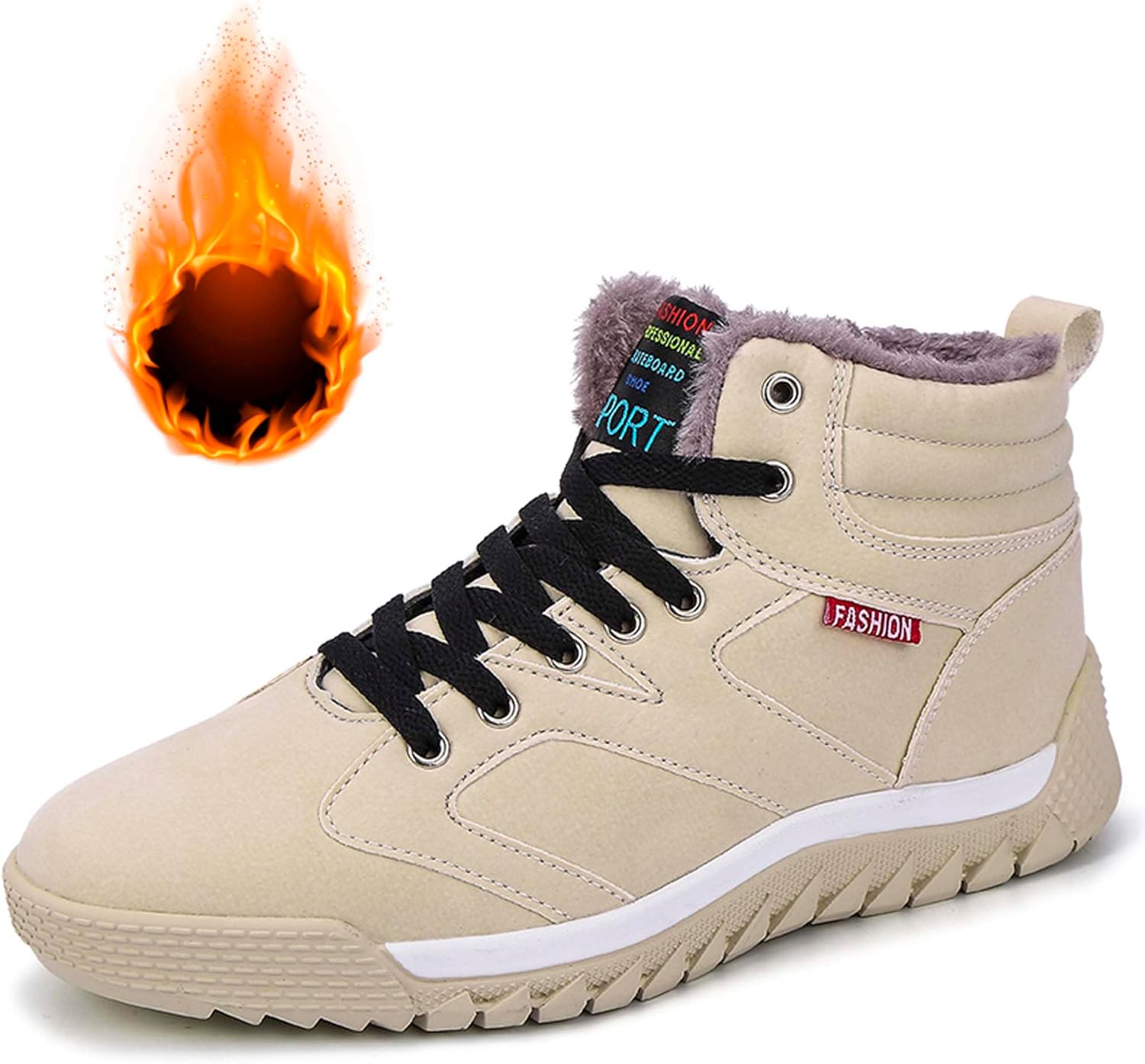 Men's Winter Hiking Shoes,High Top Snow Cotton Boots,Non-slip Outdoor Winter Hiking Boots