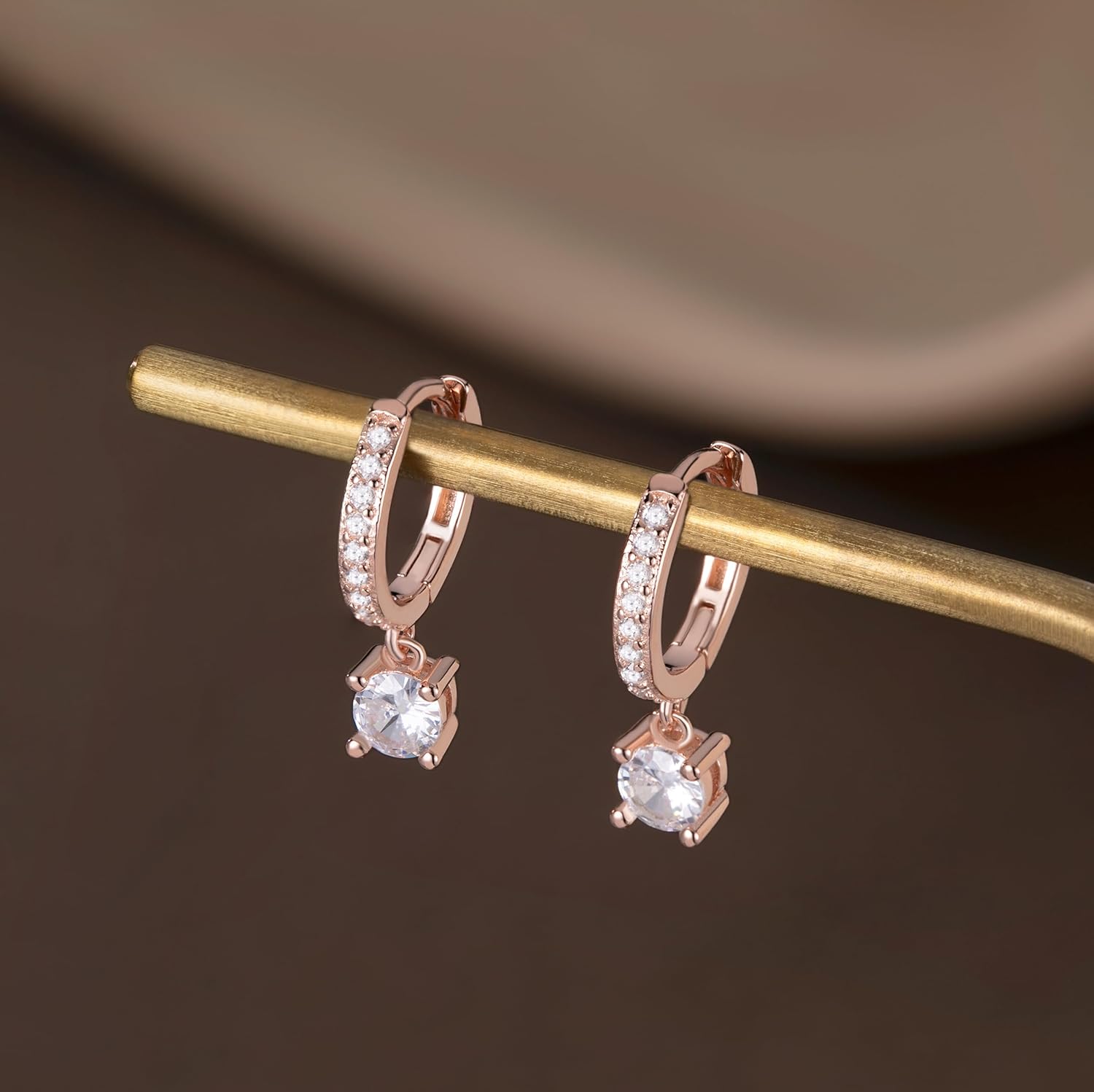 SLUYNZ Solid 925 Sterling Silver CZ Hoop Earrings for Women Teens Small CZ Hoop Earrings Huggie Drop