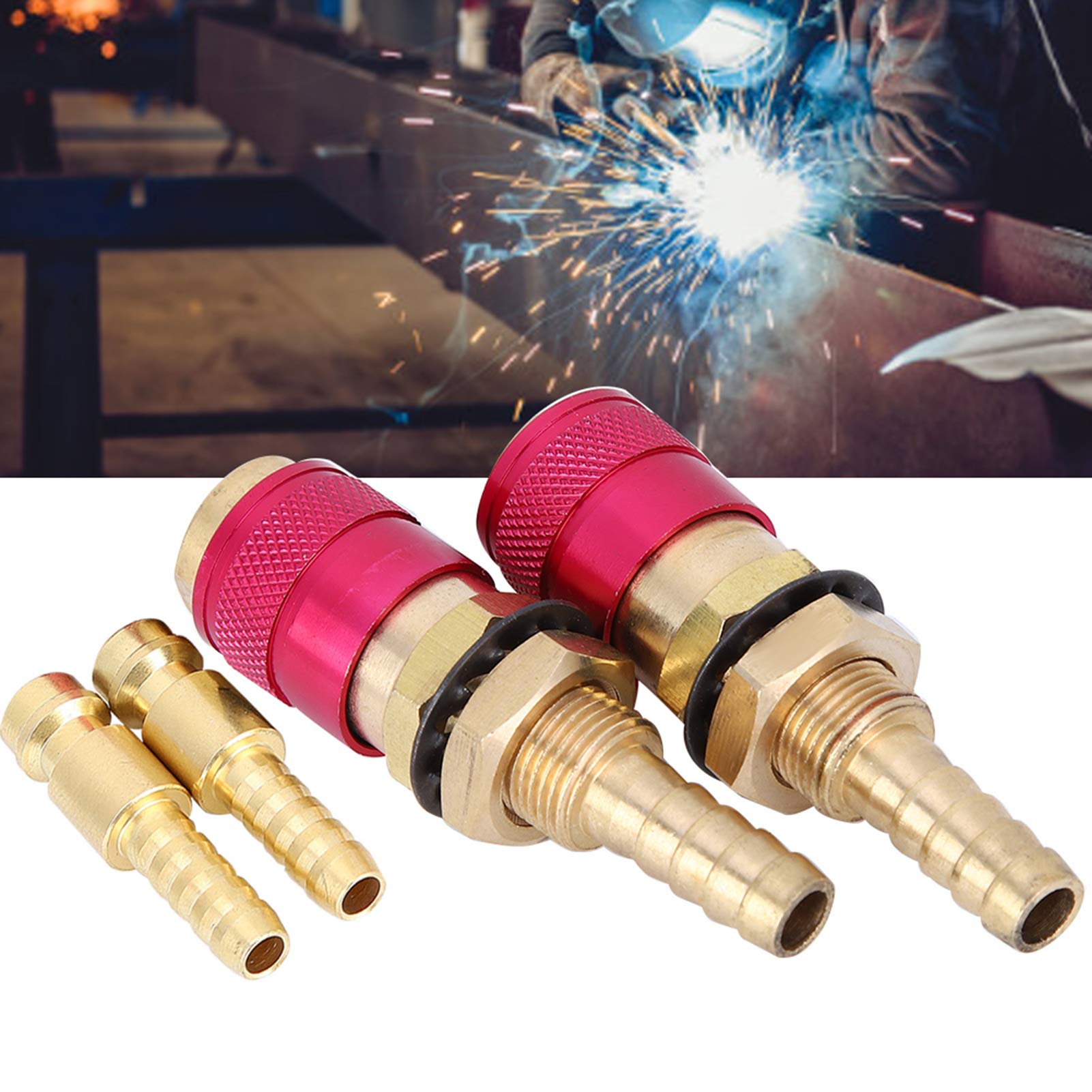 Raccords à Connexion Rapide à l'argon, Connecteur de Tuyau, Connecteur de Raccord de Torche de Soudage TIG Raccord de Connecteur Rapide 2 Pièces Adaptateur de Gaz, Gaz de Soudage Adaptateur