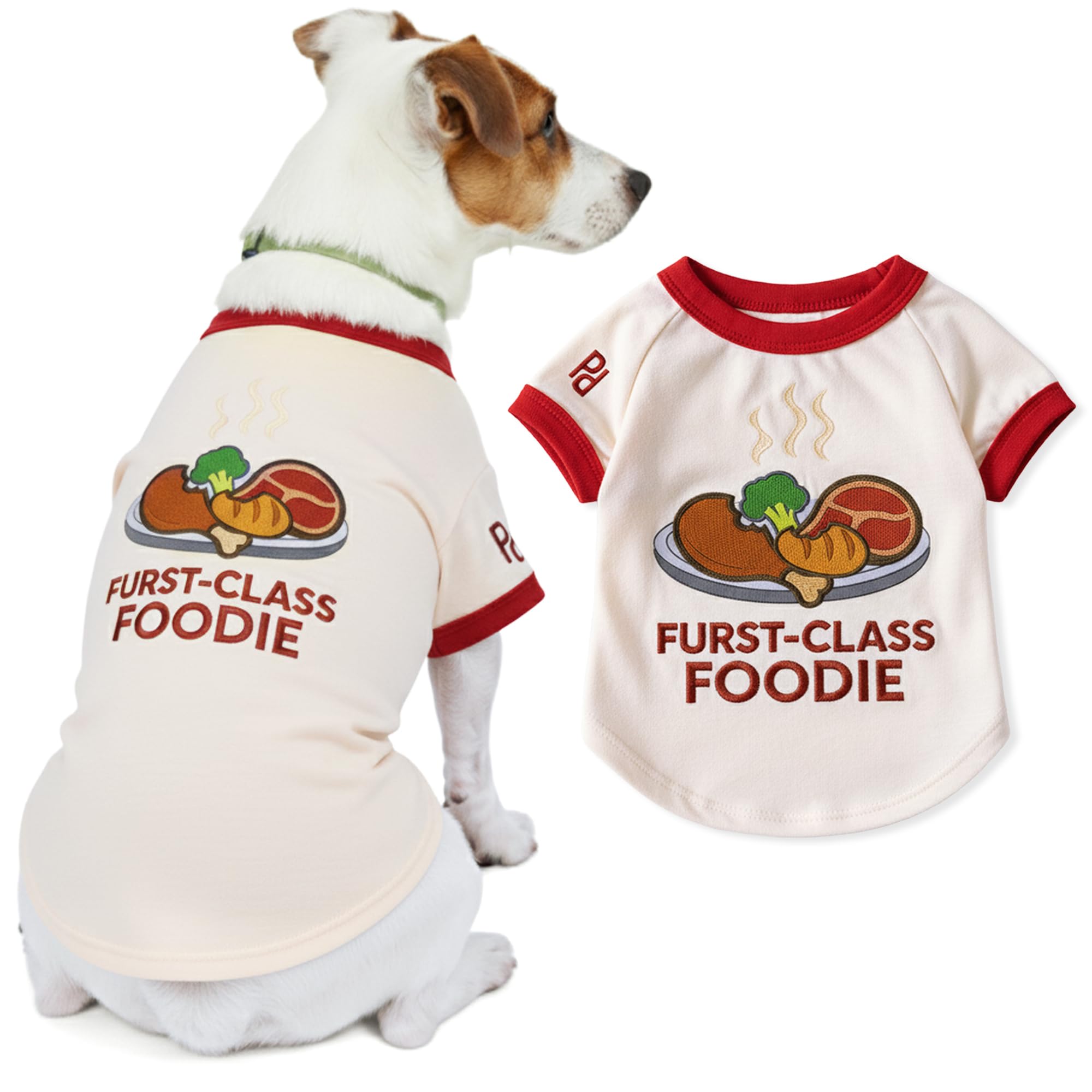 Parisian Pet Dog Furst Class Foodie Shirt - Halloween Pet Vest - Halloween Shirts for Dogs - Embroidered Pets Clothes - Puppy Halloween Costume - Sleeved Doggy Costumes for Large Dogs - 2XL โ image 1