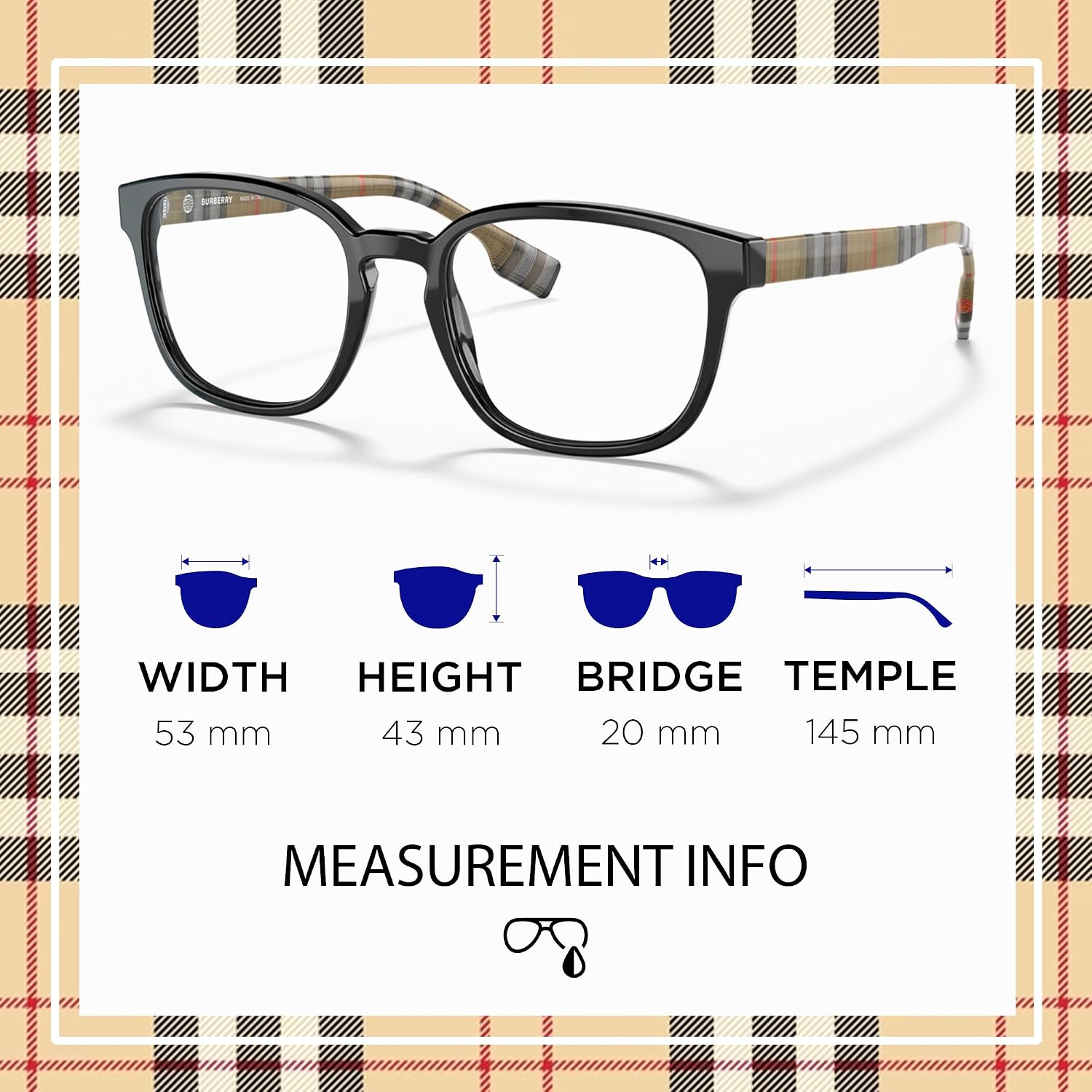 BURBERRY EDISON BE2344 Square Shape Acetate Eyeglasses with Luxury Eyewear Kit image 5